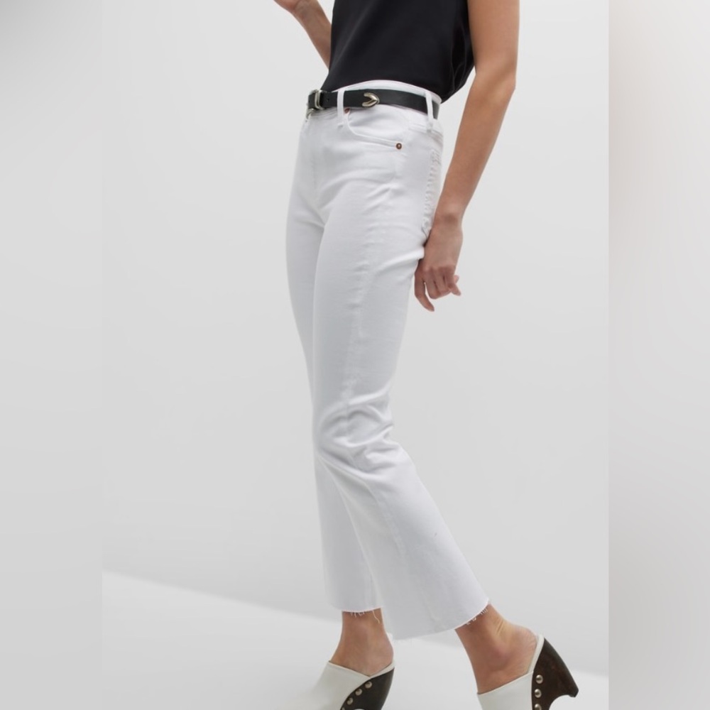 AG Farrah Boot Crop White Jeans